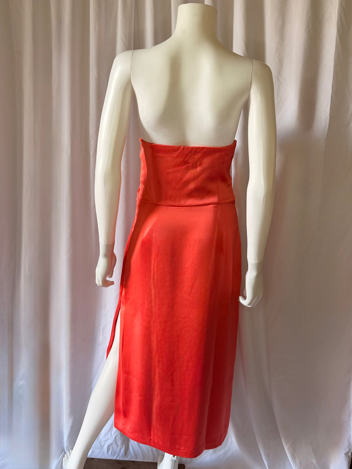 Ramy Brook Strapless Satin Midi Dress