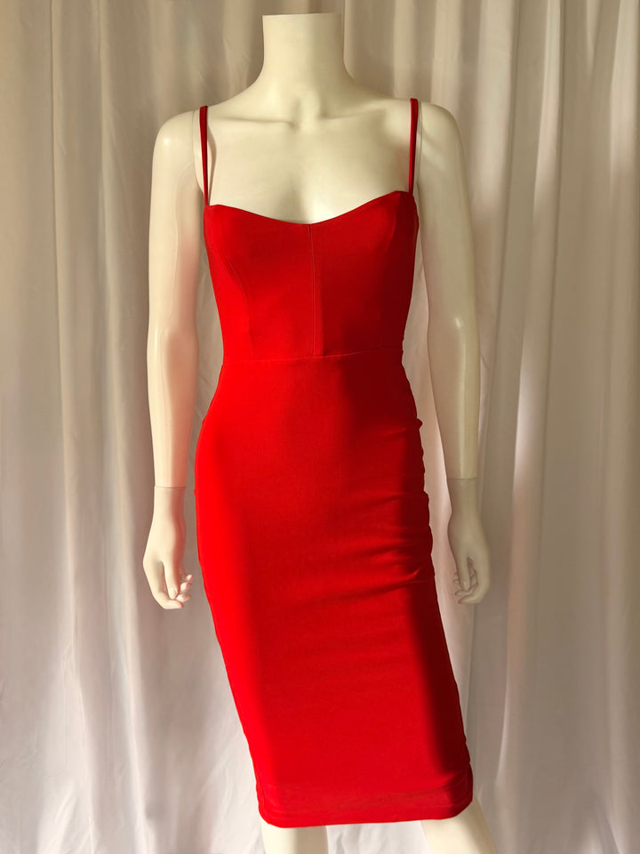 Nookie Scarlet Red Midi Dress