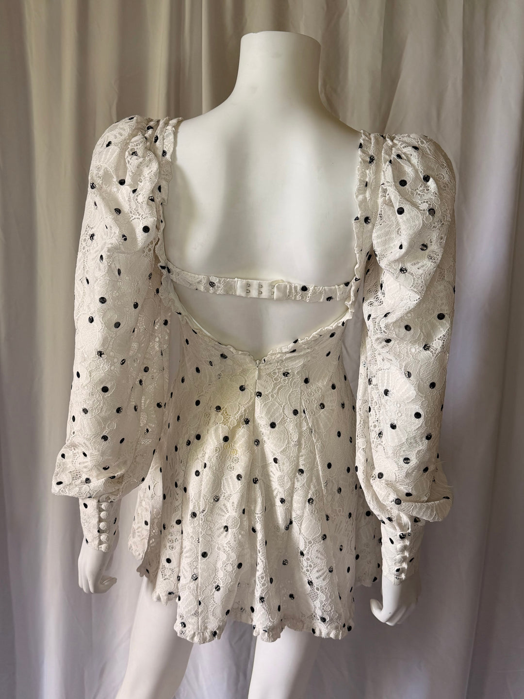 For Love &amp; Lemons Lace Polka Dot Mini Dress