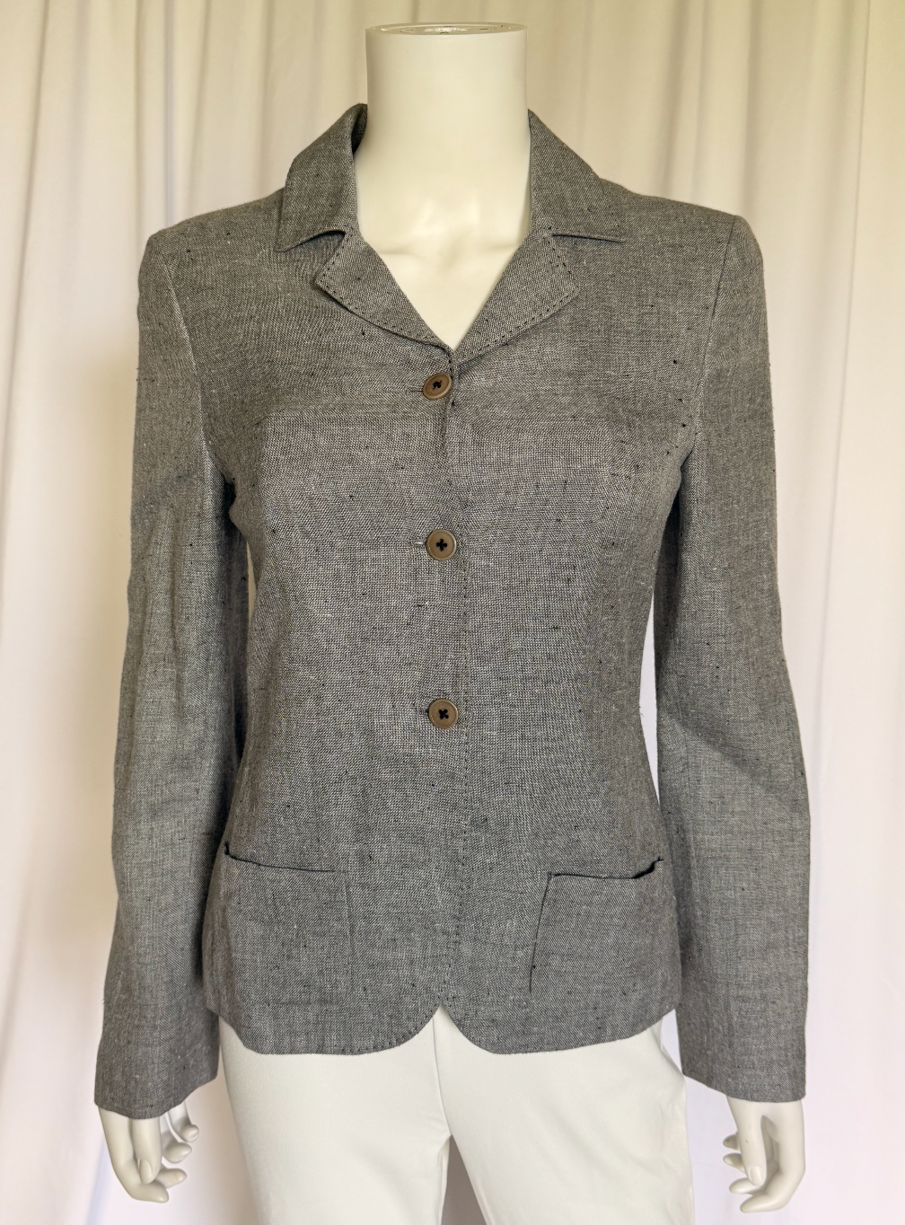 Miu Miu Grey Linen Blend Blazer