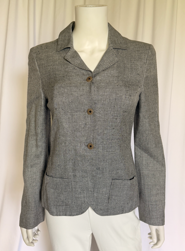 Miu Miu Grey Linen Blend Blazer