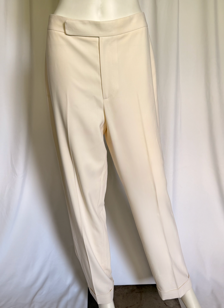 Ralph Lauren Purple Label Cream Tailored Trousers