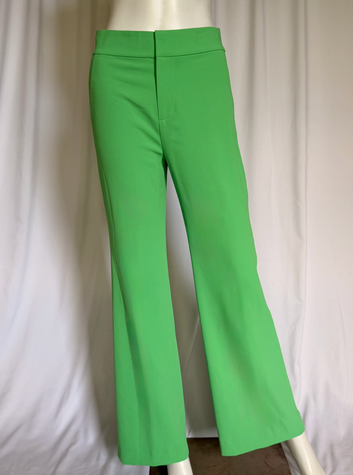 Alice + Olivia Neon Green Wide-Leg Trousers