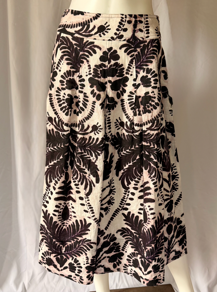 Marie Oliver Printed Linen Midi Skirt