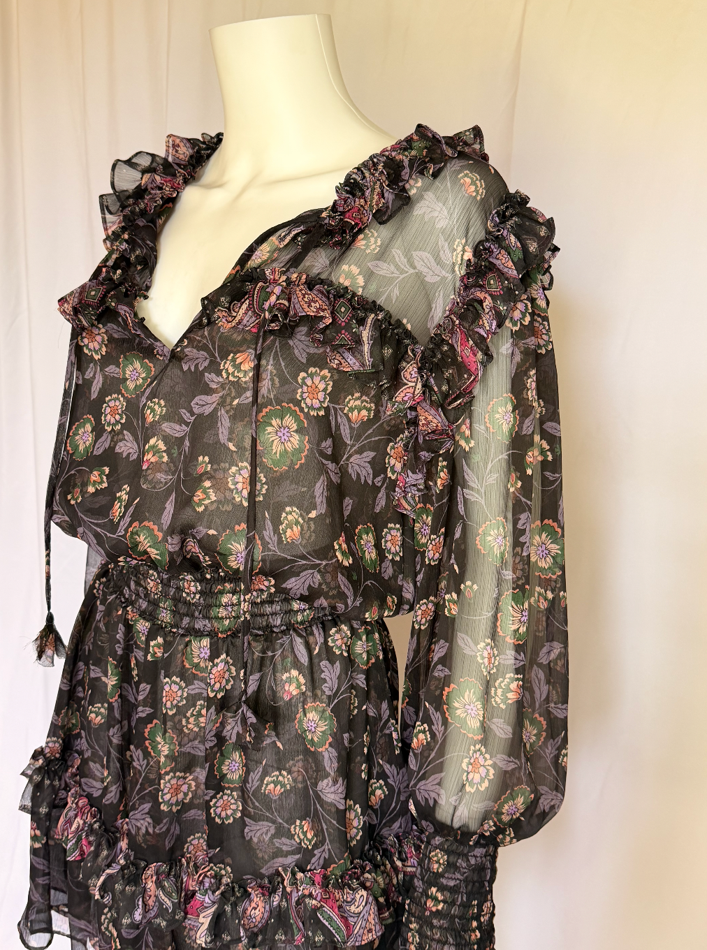 MISA Los Angeles Floral Ruffle Mini Dress