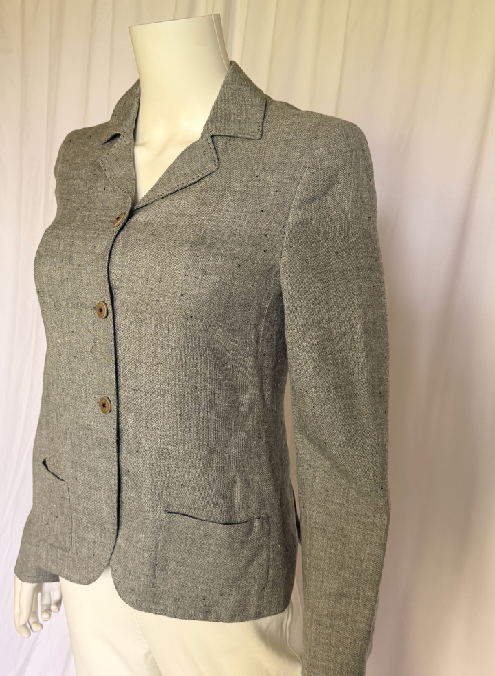 Miu Miu Grey Linen Blend Blazer