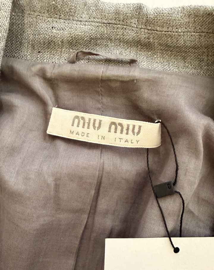 Miu Miu Grey Linen Blend Blazer
