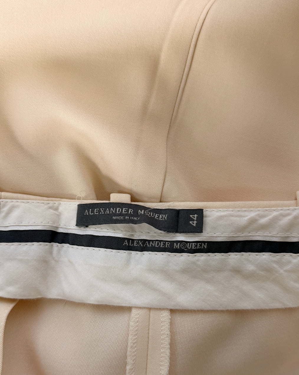 Alexander McQueen Cream Tailored Flare Trousers