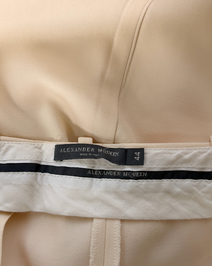 Alexander McQueen Cream Tailored Flare Trousers