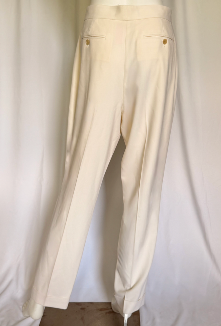 Ralph Lauren Purple Label Cream Tailored Trousers