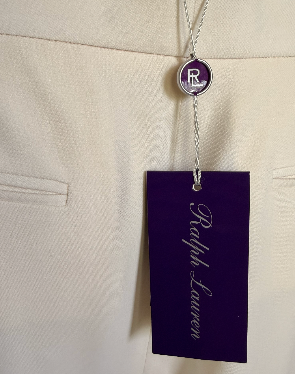 Ralph Lauren Purple Label Cream Tailored Trousers