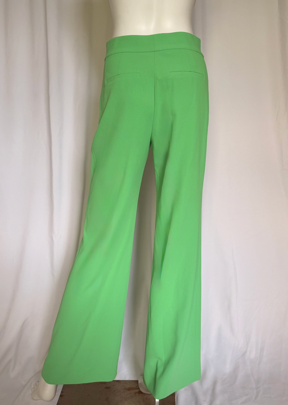 Alice + Olivia Neon Green Wide-Leg Trousers