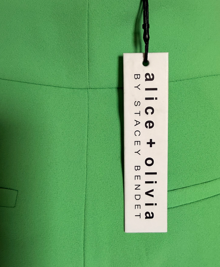 Alice + Olivia Neon Green Wide-Leg Trousers