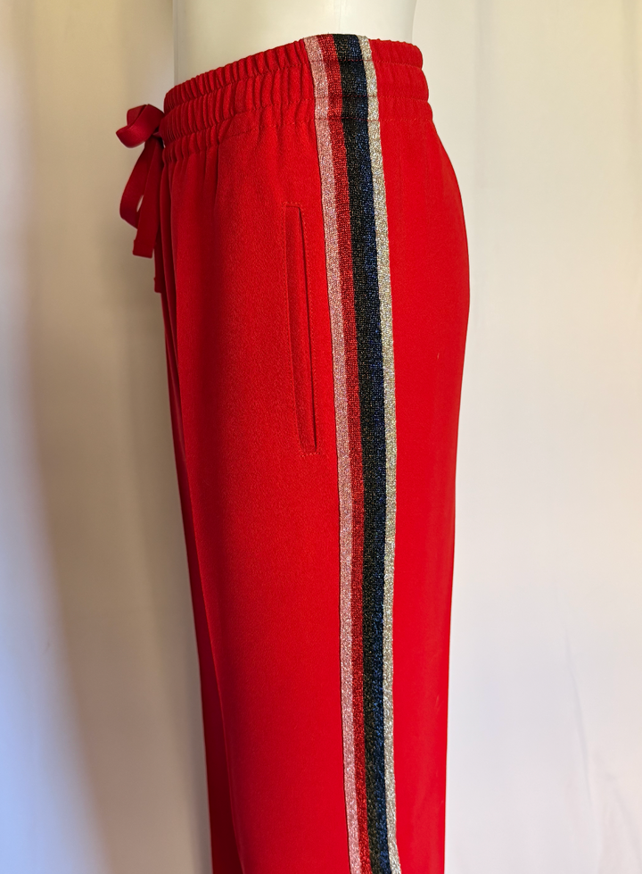 Zadig &amp; Voltaire Red Metallic Track Pants