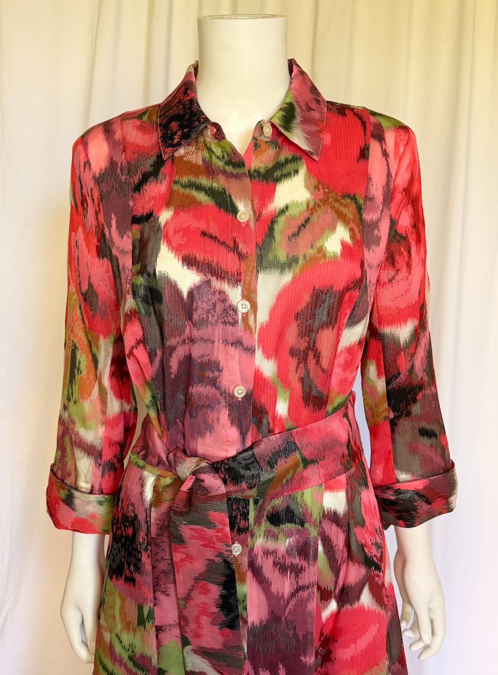 Carlisle Collection Abstract Floral Shirt Dress