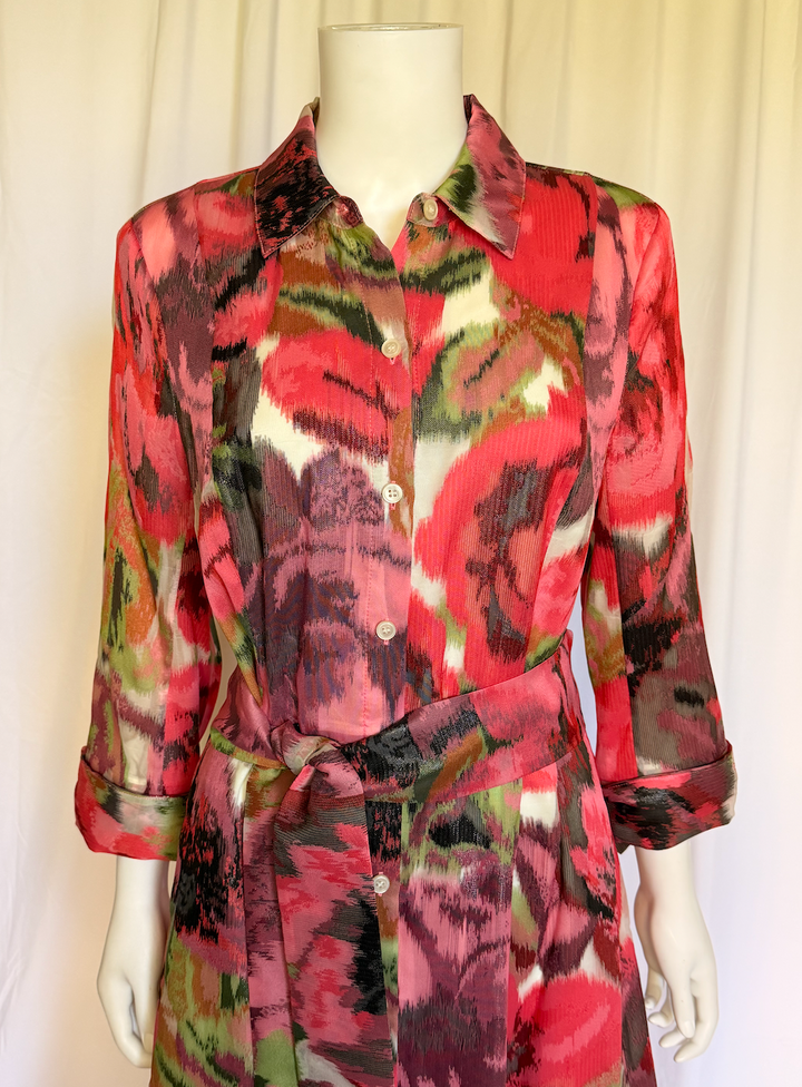 Carlisle Collection Abstract Floral Shirt Dress