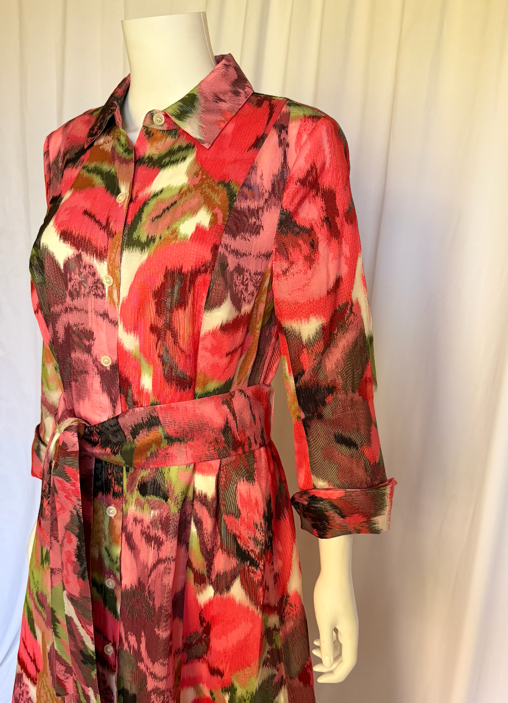 Carlisle Collection Abstract Floral Shirt Dress