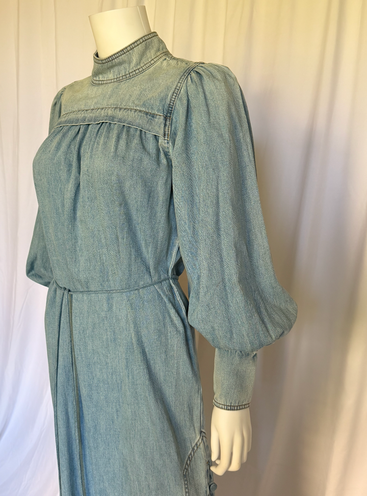 Zimmermann Chambray High-Neck Midi Dress