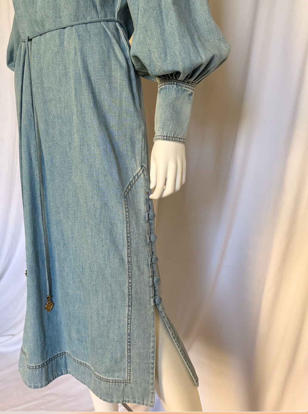 Zimmermann Chambray High-Neck Midi Dress
