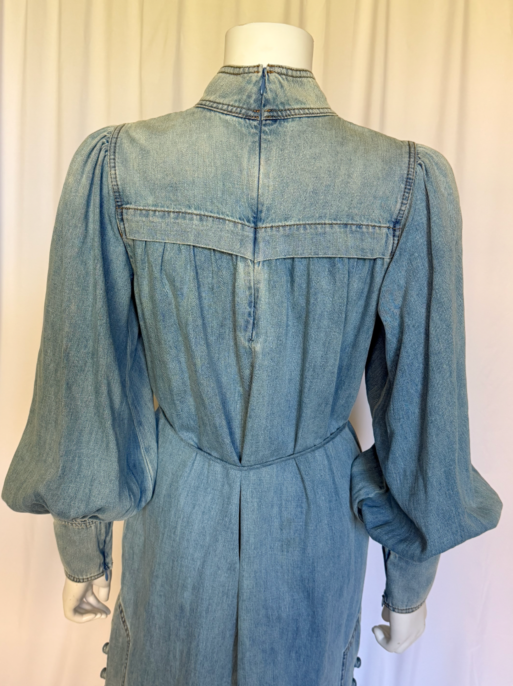 Zimmermann Chambray High-Neck Midi Dress
