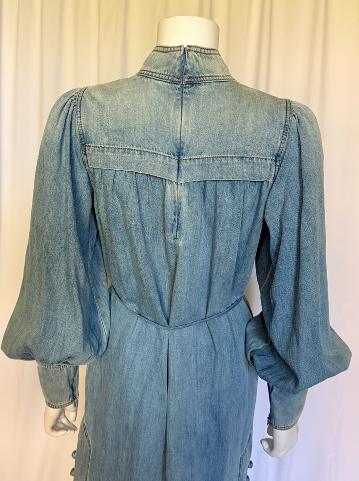Zimmermann Chambray High-Neck Midi Dress