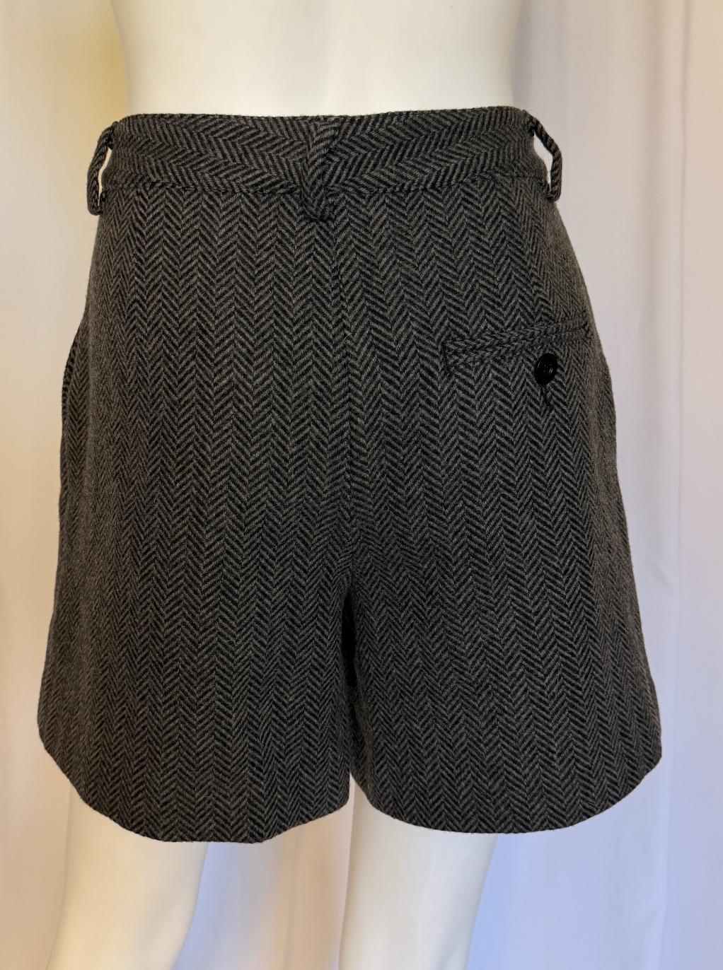 See by Chloe Herringbone Wool Blend Tailored Shorts