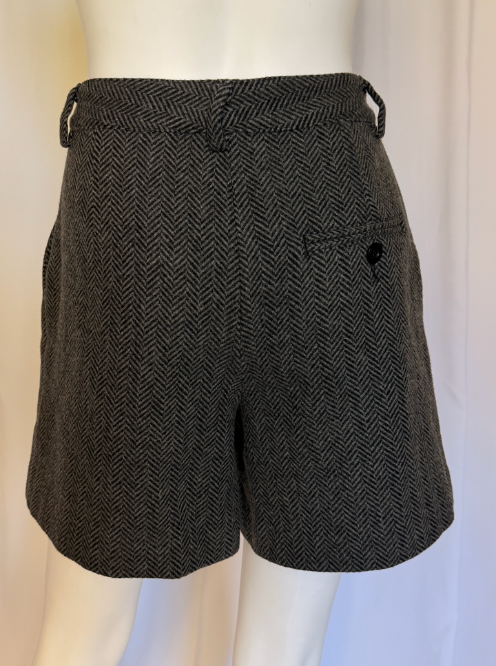 See by Chloe Herringbone Wool Blend Tailored Shorts