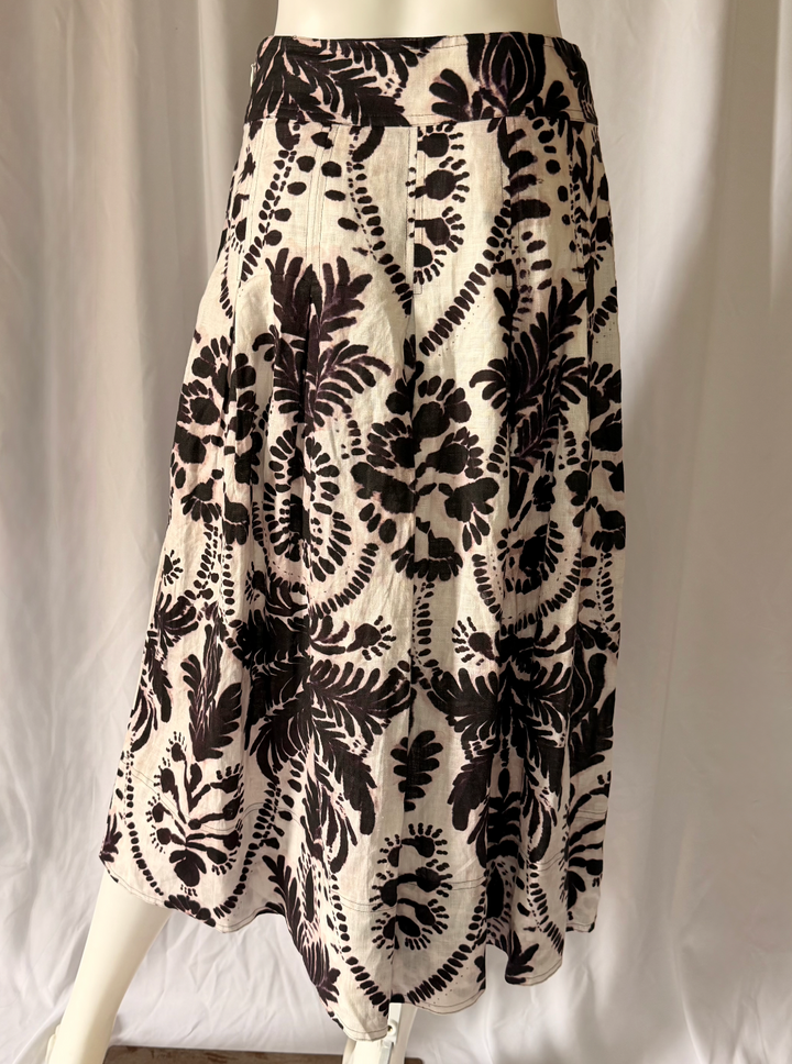 Marie Oliver Printed Linen Midi Skirt