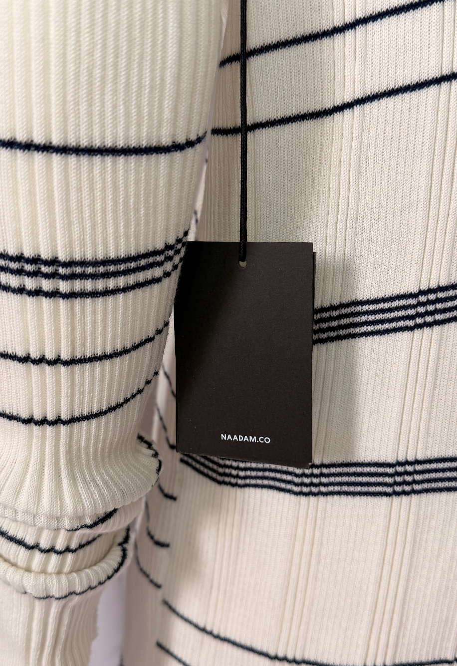 Nadaam Striped Ribbed Cashmere Duster Cardigan