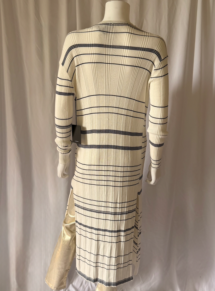Nadaam Striped Ribbed Cashmere Duster Cardigan