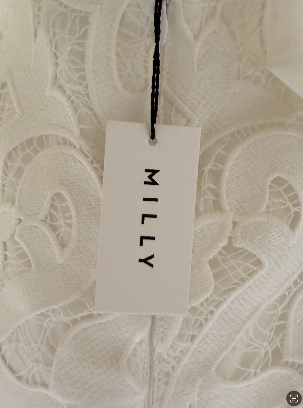 Milly Ivory Embroidered Lace Halter Midi Dress